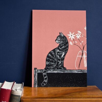 Póster | gato con florero