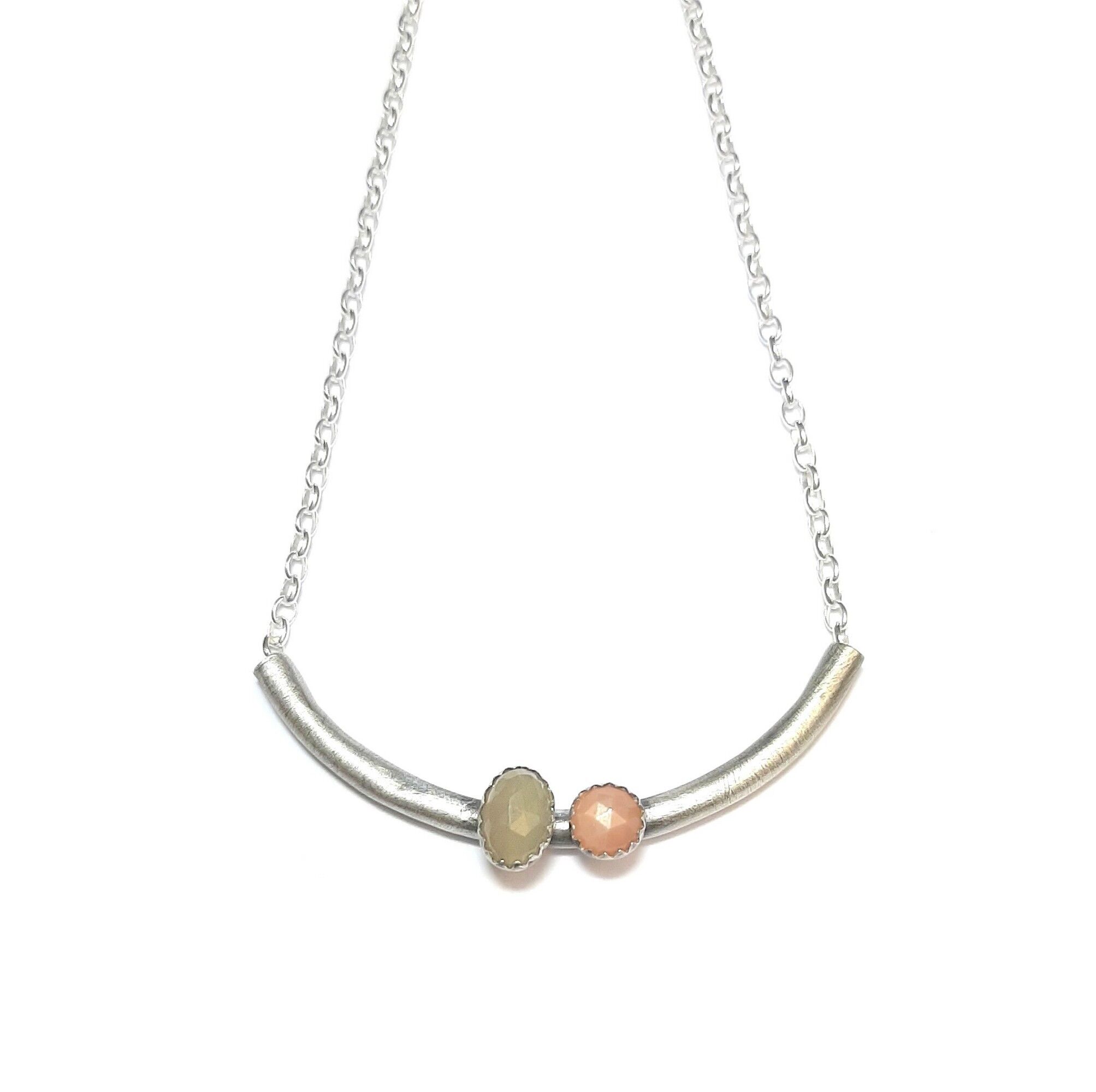 Collana Moonstone Duo Argento 925