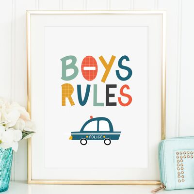 Affiche 'Boys Rules' - DIN A3
