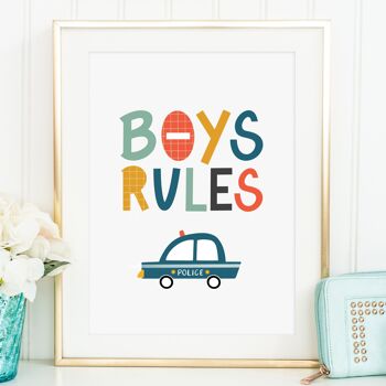 Affiche 'Boys Rules' - DIN A3 1