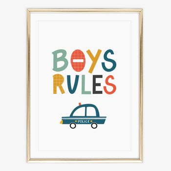 Affiche 'Boys Rules' - DIN A3 2
