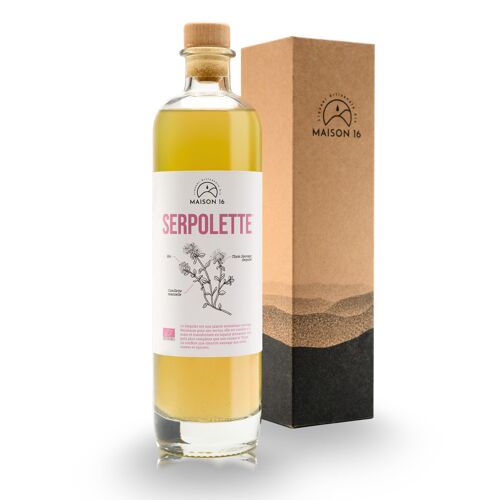 SERPOLETTE bio en cocktail ou digestif - 50 cl + étui - Liqueur de plantes thym sauvage