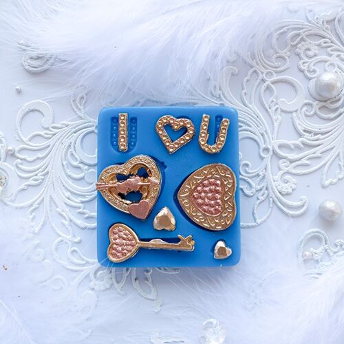 Crystal Candy Valentines Silicon Mould: Love Set 2