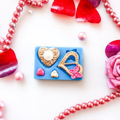 Crystal Candy Valentines Silikonform: Liebesset 1
