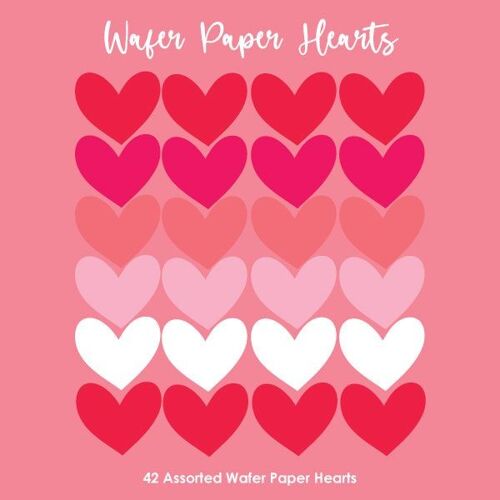 Crystal Candy Pack of 24 Pop Out Mixed Pink Wafer Hearts. 100% Edible