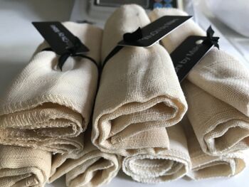 Gant de toilette en mousseline de coton biologique WuChi x3 - Gant de toilette en mousseline de soie biologique de WuChi - Unique