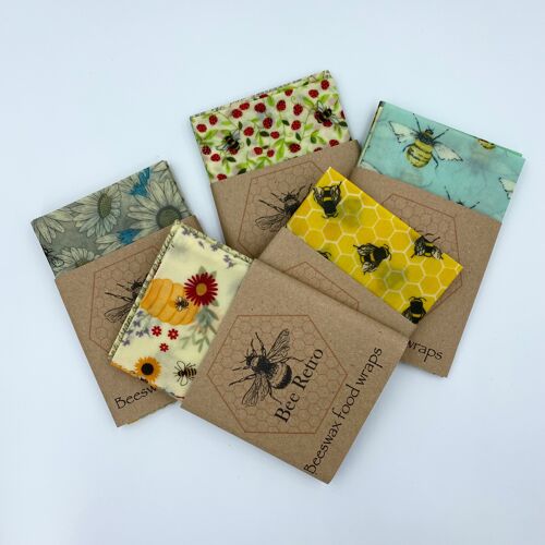 Bees- Medium pack of three beeswax wraps