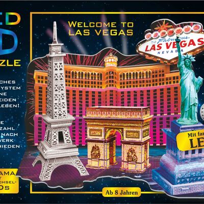 LED 3D Diorama Puzzle 43 Teile - Motiv: Las Vegas
