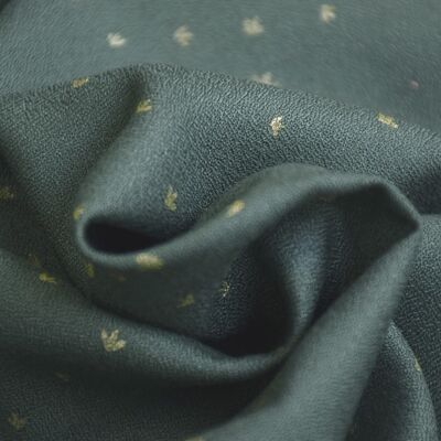 Viscose crepe fabric - Golden Flowers smoke green