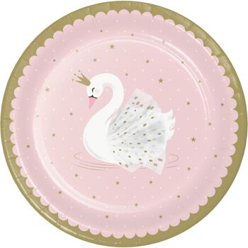 Assiettes à dîner en papier élégantes Swan Party Style robuste 1