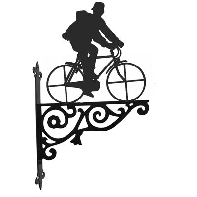 Bicycle and Rider Ornamental Hanging Bracket