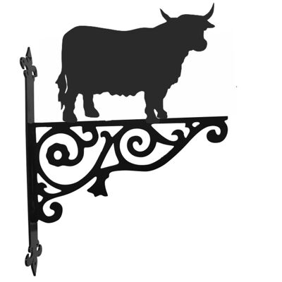 Soporte colgante ornamental de vaca de las tierras altas