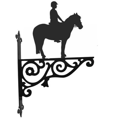 Support de suspension ornemental poney et cavalier