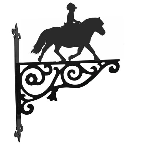 Shetland Pony and Rider Ornamental Hanging Bracket