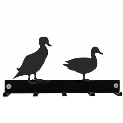 Stehender und sitzender Entenmantel-Schlüsselanhänger