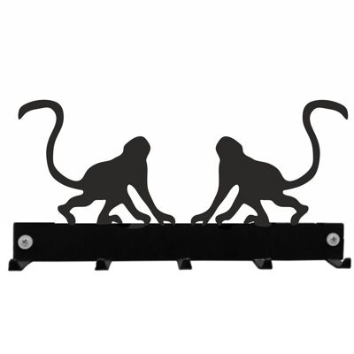 Appendiabiti per chiavi con due scimmie
