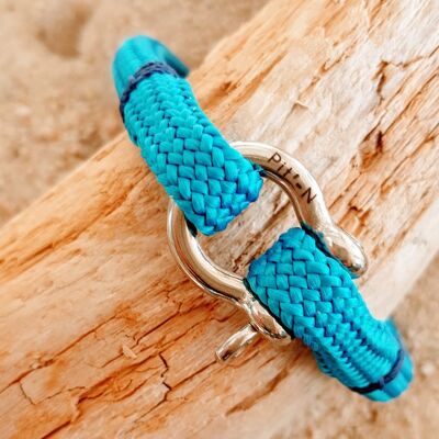 BRACCIALE MARINE CORDAGE - Azzurro e azzurro Riviera