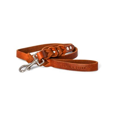 Twisted Leather Leash - Brown - Stainless Steel Fittings