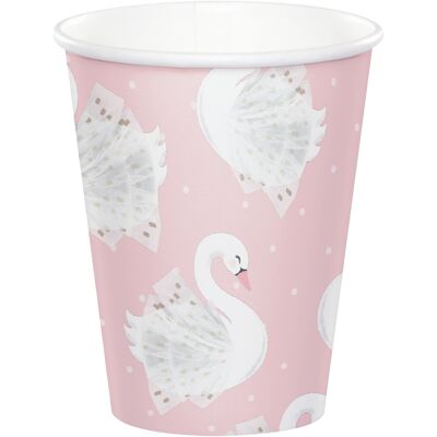 Tasses en papier élégantes de fête de cygne