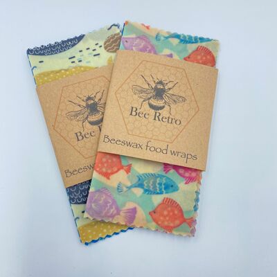 Nautical- Medium Pack of three beeswax wraps