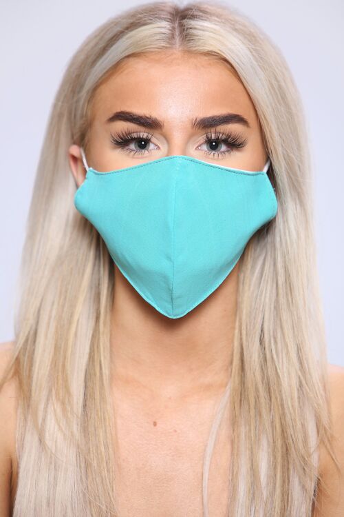 Turquoise unisex cotton facemask