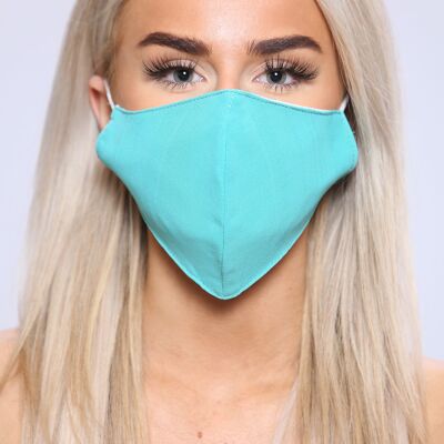 Turquoise unisex cotton facemask