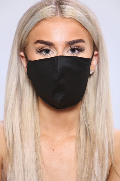 Black unisex cotton facemask