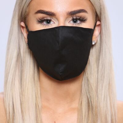 Black unisex cotton facemask