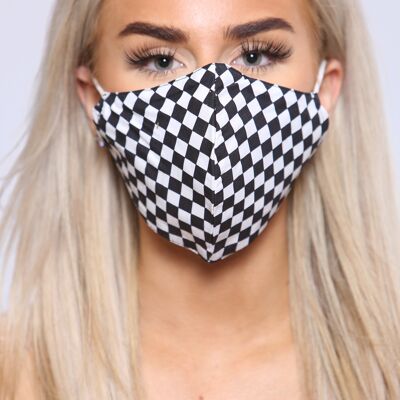 Check patterened cotton facemask