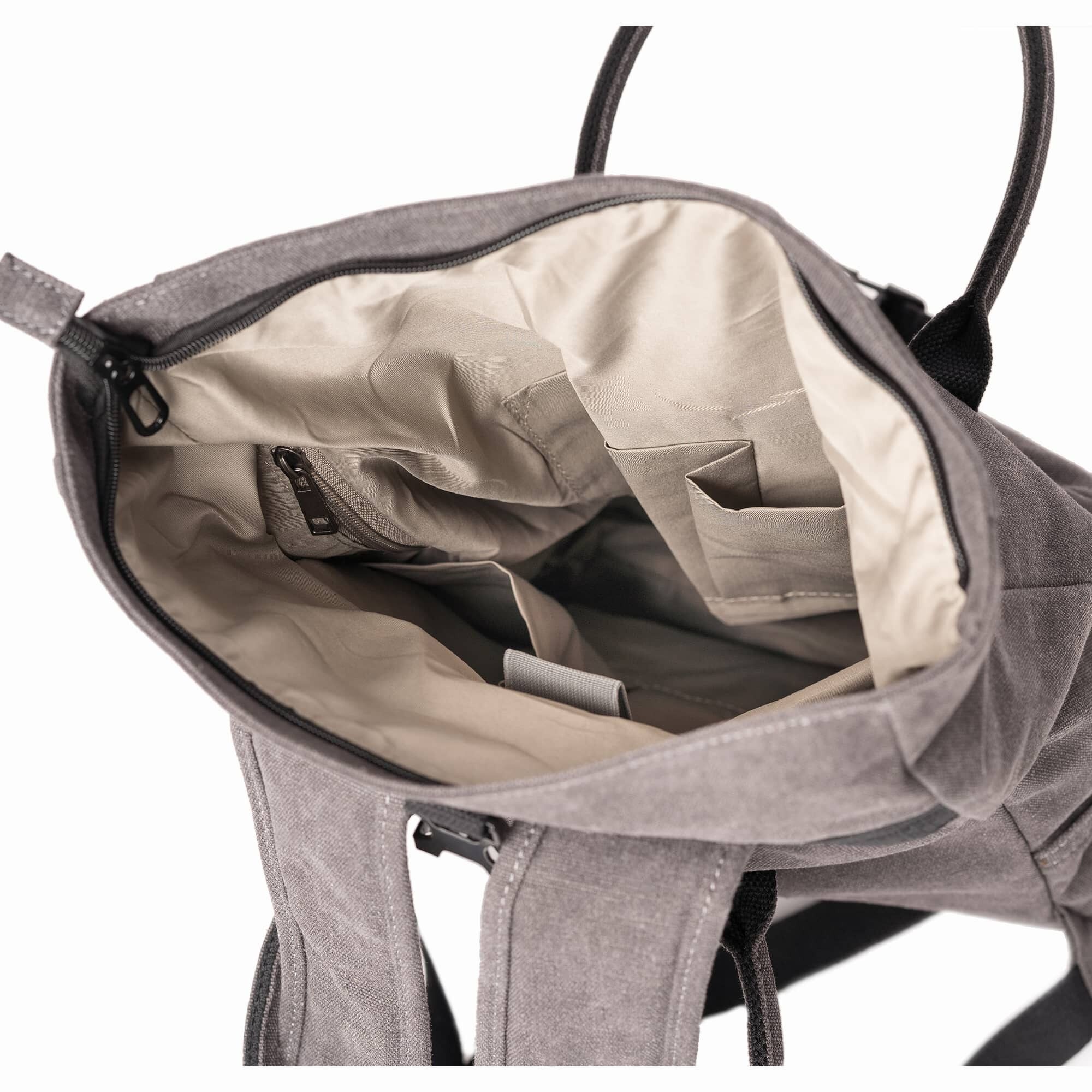 MORGNTAU Canvas-Rucksack "Kolibri" mit Tragegriffen - Grau