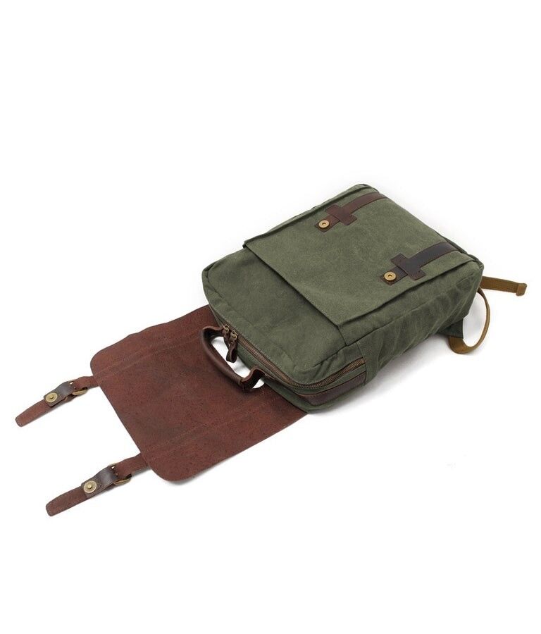 MORGNTAU Rucksack "Believer" - Canvas/ Leder - Farbe: Wald