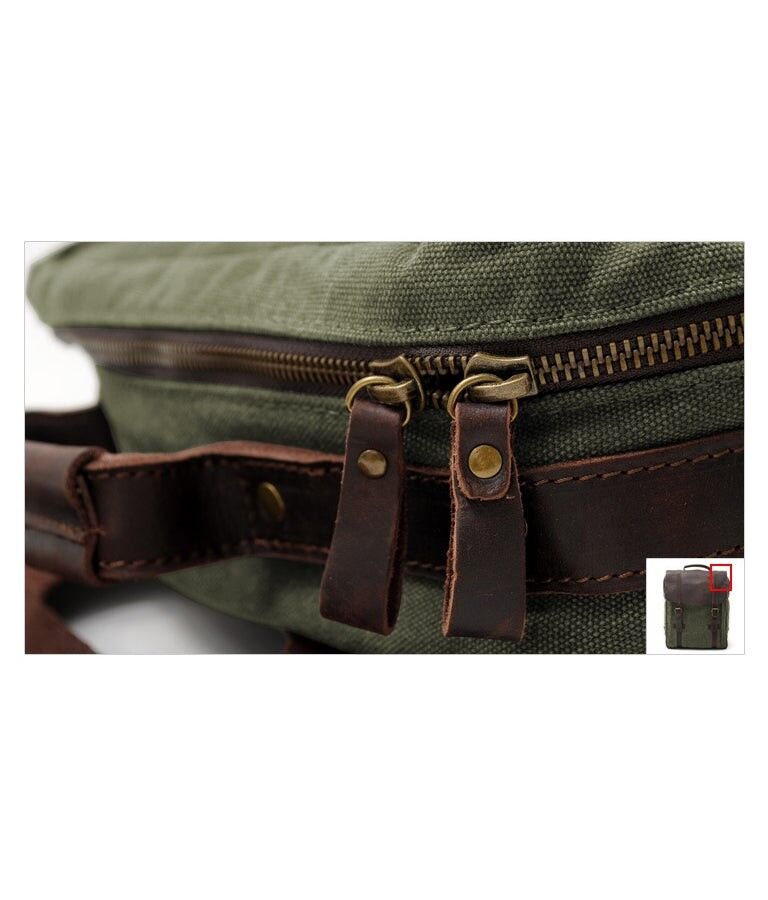 MORGNTAU Rucksack "Believer" - Canvas/ Leder - Farbe: Wald