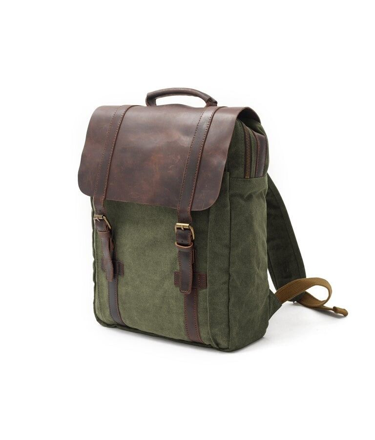 MORGNTAU Rucksack "Believer" - Canvas/ Leder - Farbe: Wald