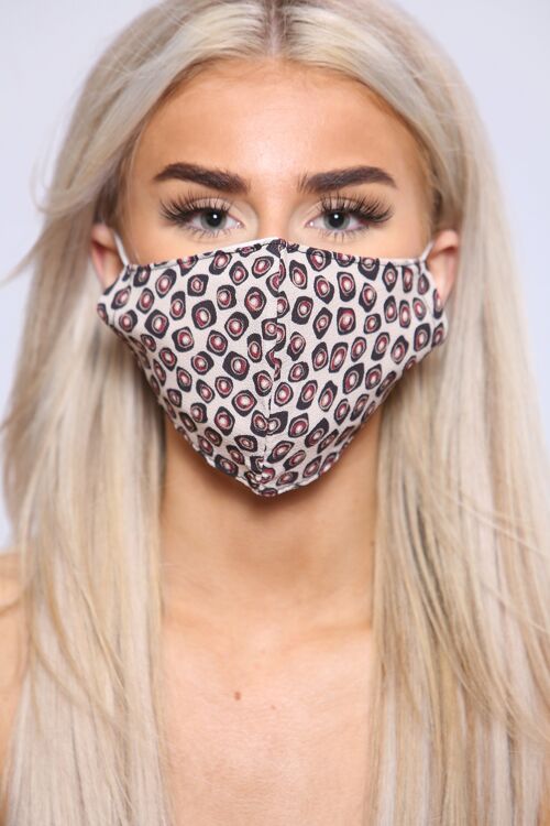 Taupe swirl art patterned facemask