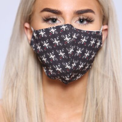 Black patterened facemask