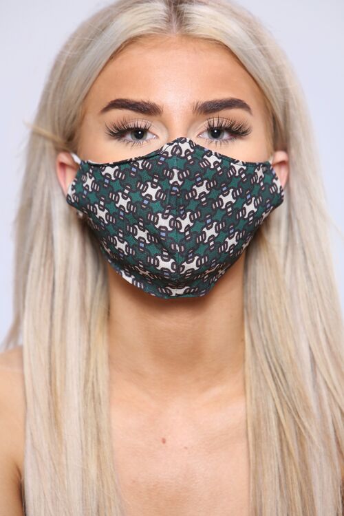 Green patterned facemask