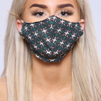 Green patterned facemask
