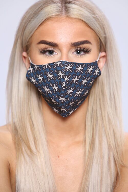 Blue patterened facemask
