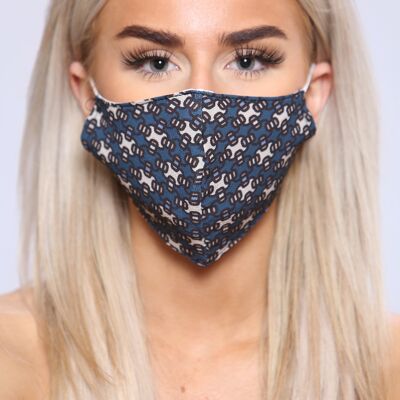 Blue patterened facemask
