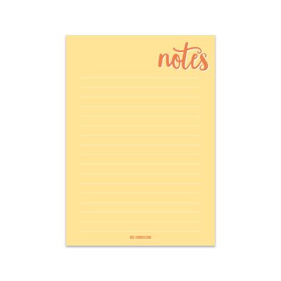 A6 notepad Notes
