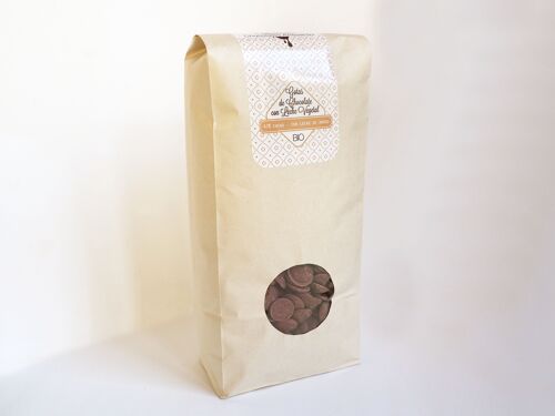 Línea Chocolates BIO A GRANEL – Cobertura de CHOCOLATE CON LECHE DE ARROZ-VEGETAL, 2 kgs.