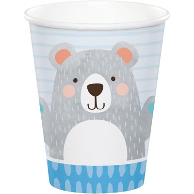 Vasos de papel de oso de cumpleaños