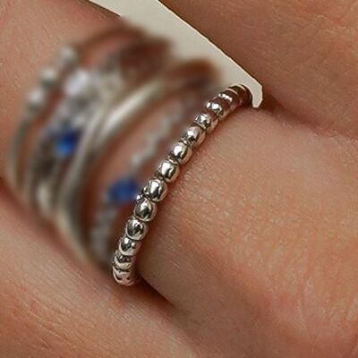 Bague fine ARGENT 925 boules minimalistes