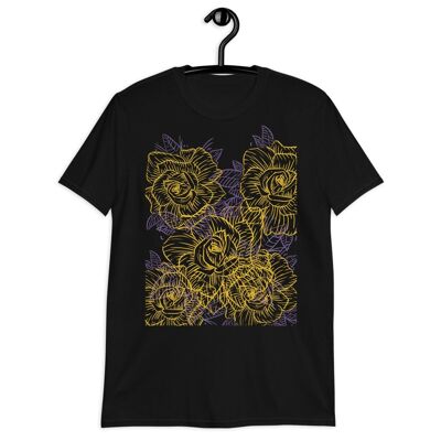 Rose Short-Sleeve Unisex T-Shirt - Black