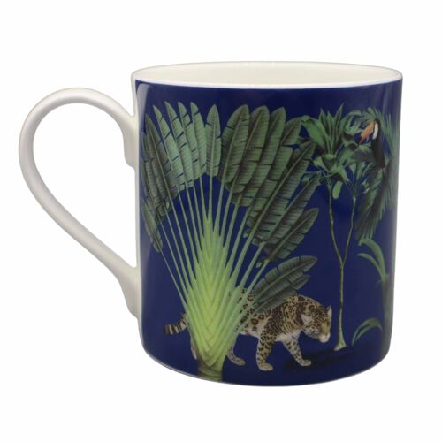 Darwin's Menagerie Bone China Mug 380ml in Navy