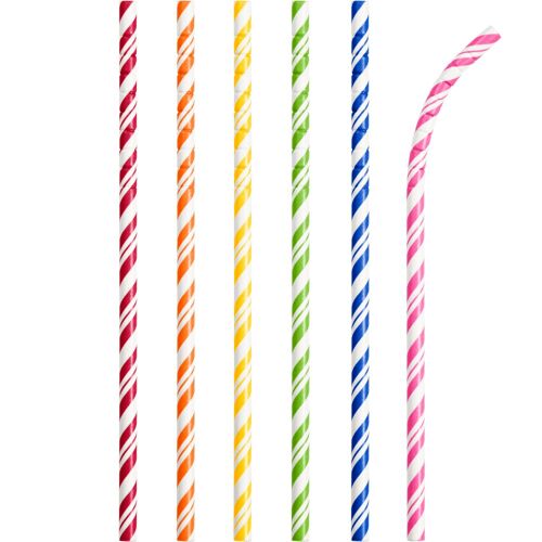 Assorted Striped Paper Straws with Eco-Flex® Technology