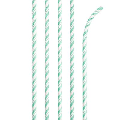 Fresh Mint Striped Paper Straws with Eco-Flex® Technology