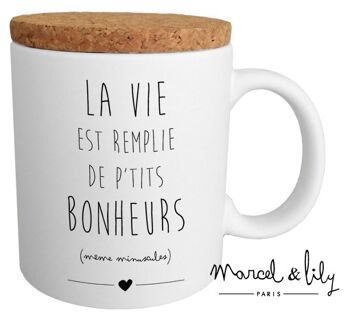 Mug céramique - message - La vie est remplie de petits bonheurs