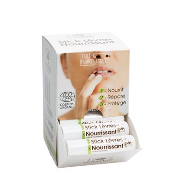 Shea Lip Stick Display of 24 4 g organic Ecocert