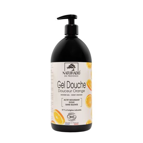 Gel Douche Orange sans sulfate 1 litre bio Ecocert